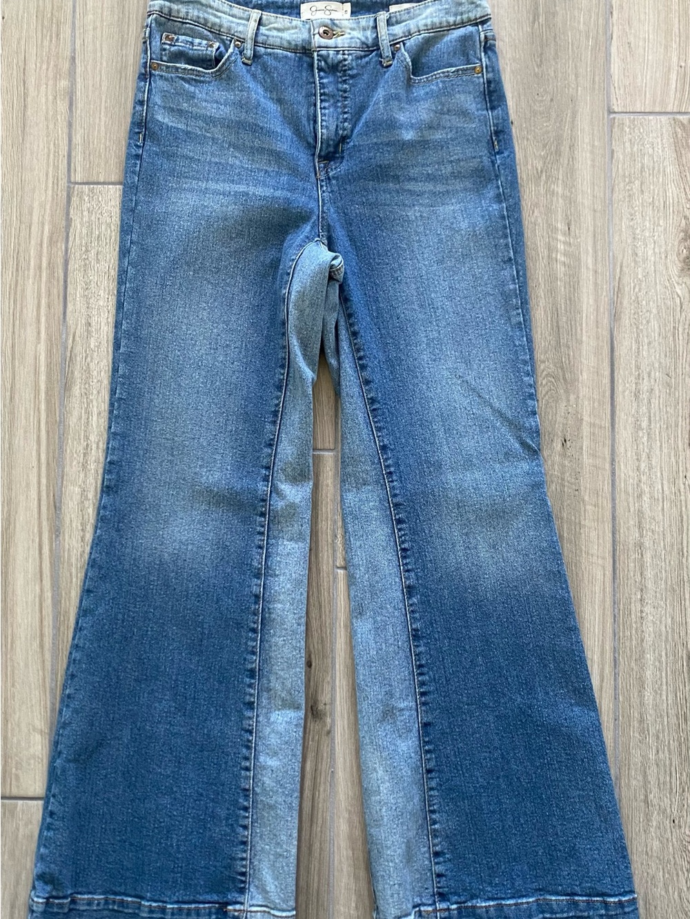 Jessica Simpson Blue Flare Jeans with Subtle Fade